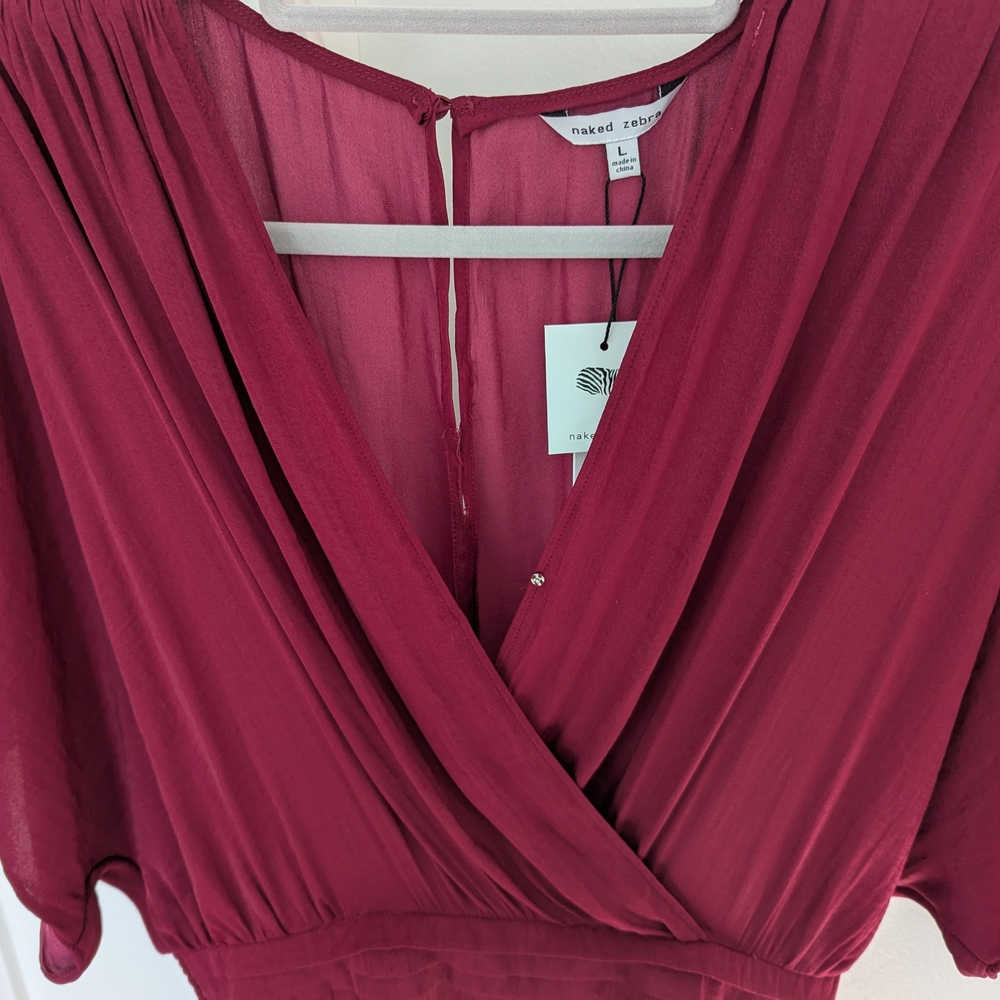 Naked Zebra Burgundy Wrap Dress